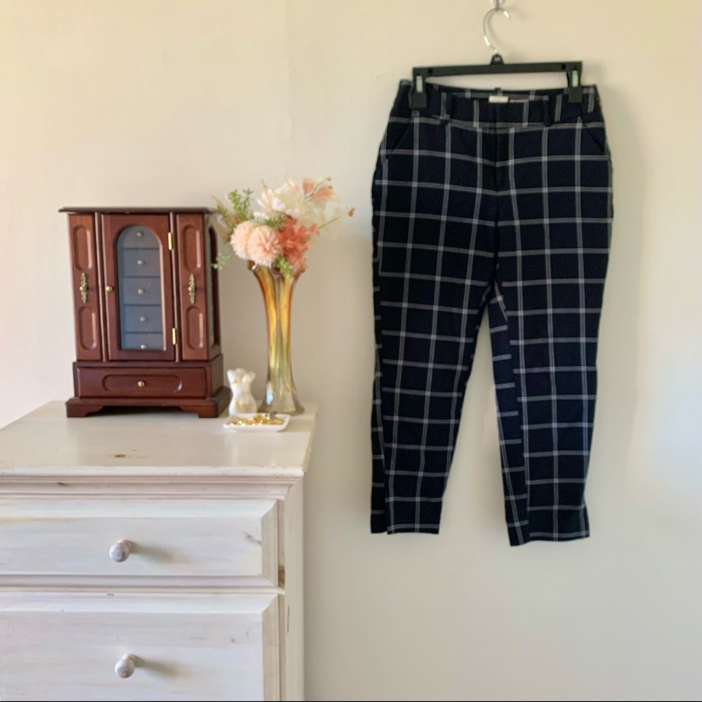 SOLD plaid black & white work pant